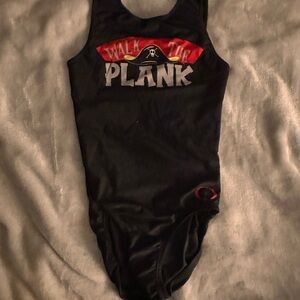 Black and red gymnastics leotard